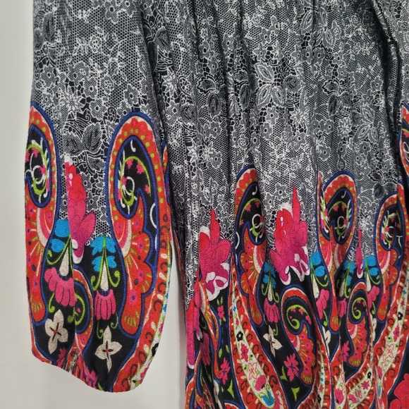 White Mark Boho Chic Paisley Super Soft Dress Size L - Picture 4 of 8